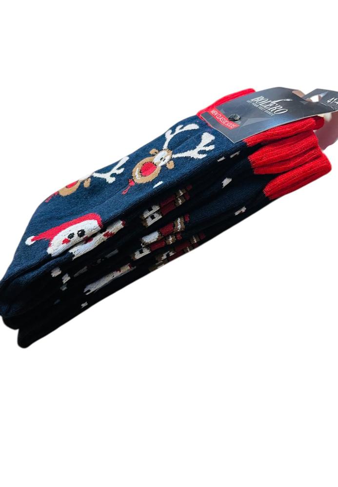 Sosete de Craciun Barbatesti 3/set,Imprimeu Ren,Engros